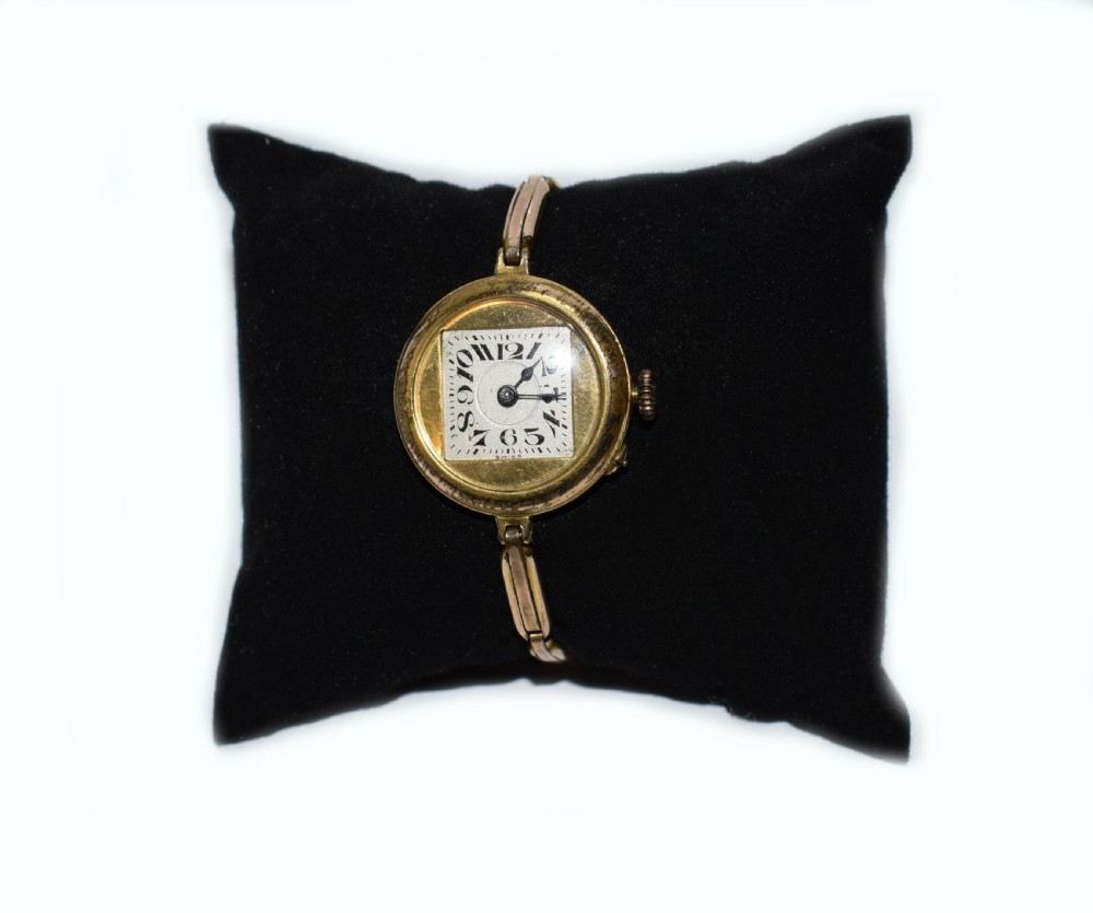 Ladies Art Deco Gold Tone Wrist Watch View IV