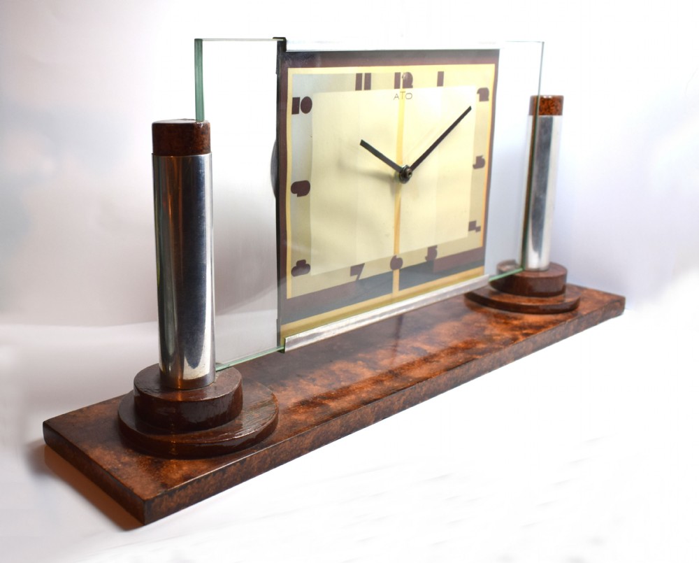 Large Art Deco Modernist Clock By ATO View V