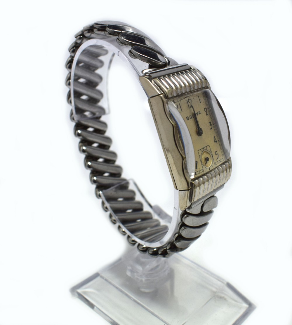 Art Deco 1930's 21 Jewels Men's Wrist Watch By Bulova USA View VIII