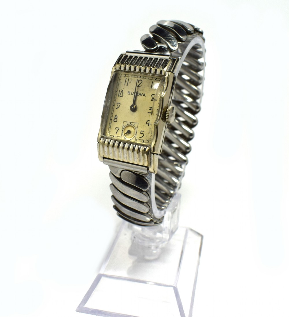 Art Deco 1930's 21 Jewels Men's Wrist Watch By Bulova USA
