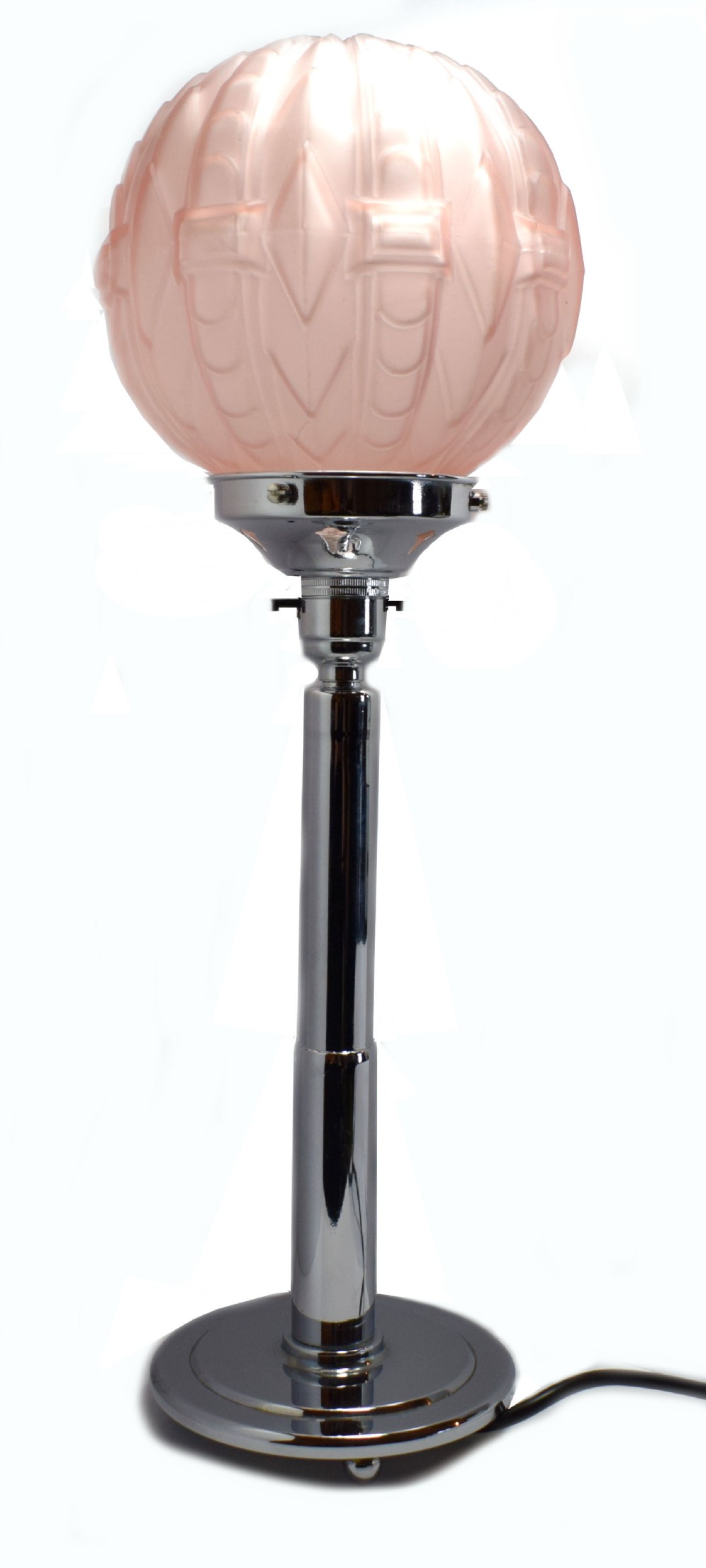 1930's Art Deco Tall Chrome Table Lamp