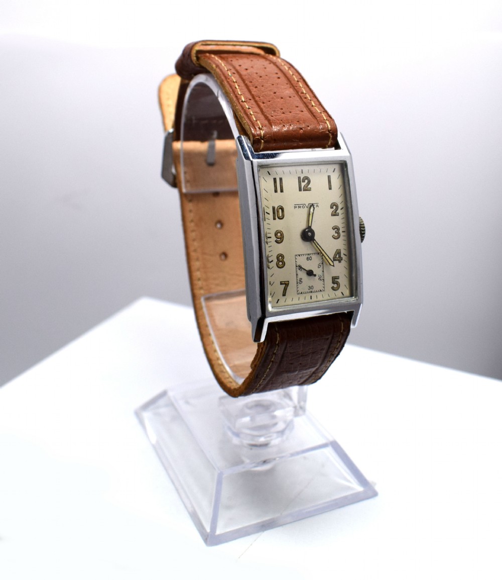 Art Deco Tank Style Gents Wrist Watch By Provita View VI
