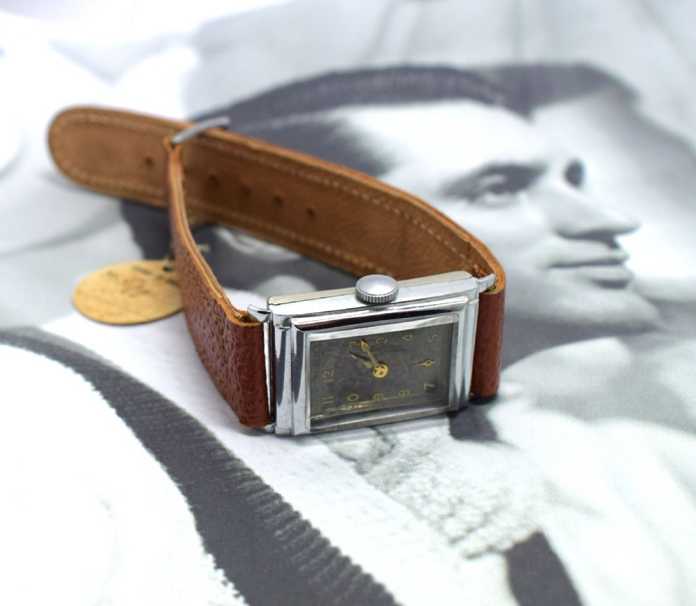 Art Deco Tank Style Gents Wrist Watch View IX