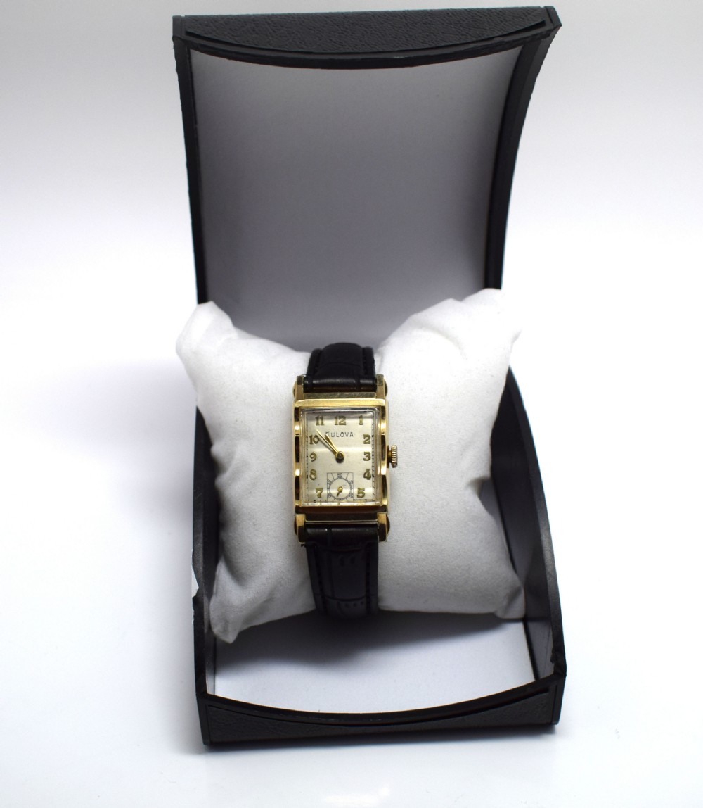 Art Deco 10k Gold Filled Gents Watch By Bulova View IV