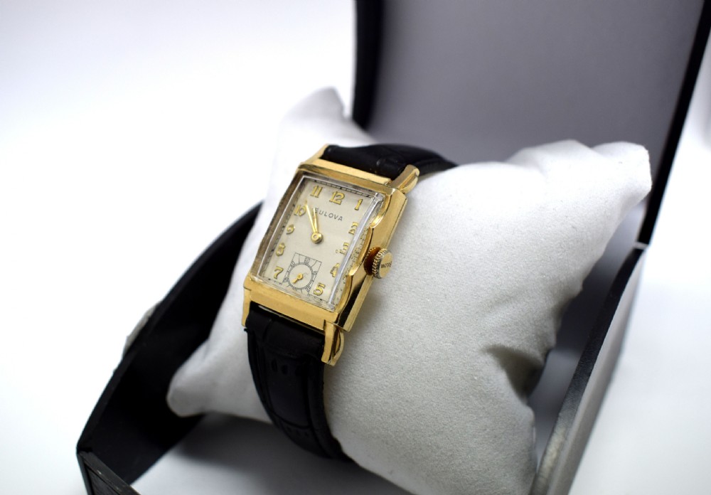 Art Deco 10k Gold Filled Gents Watch By Bulova View V