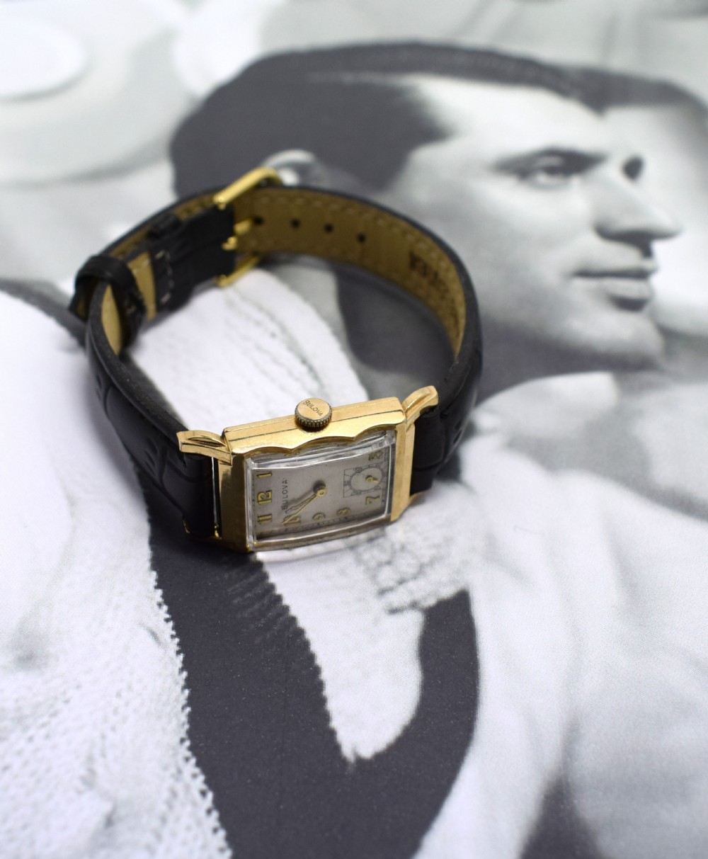 Art Deco 10k Gold Filled Gents Watch By Bulova View IX