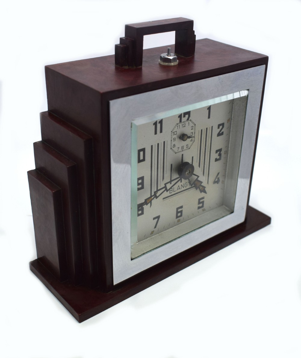 1930's Art Deco Red Bakelite Clock By Blangy View IV