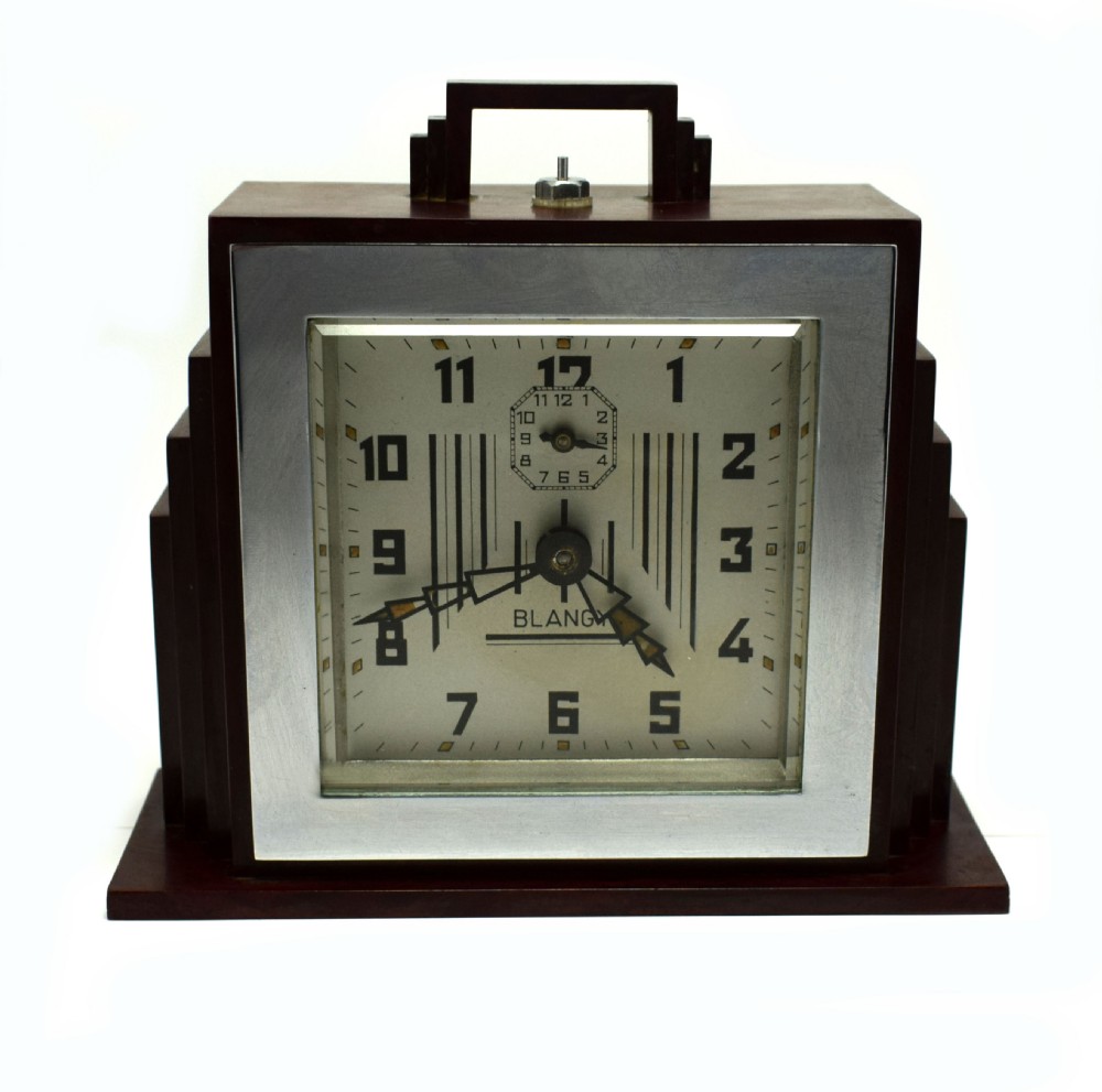 1930's Art Deco Red Bakelite Clock By Blangy View V
