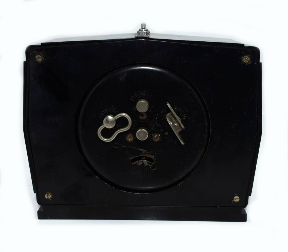 1930's Art Deco Black Bakelite Clock By Blangy View III