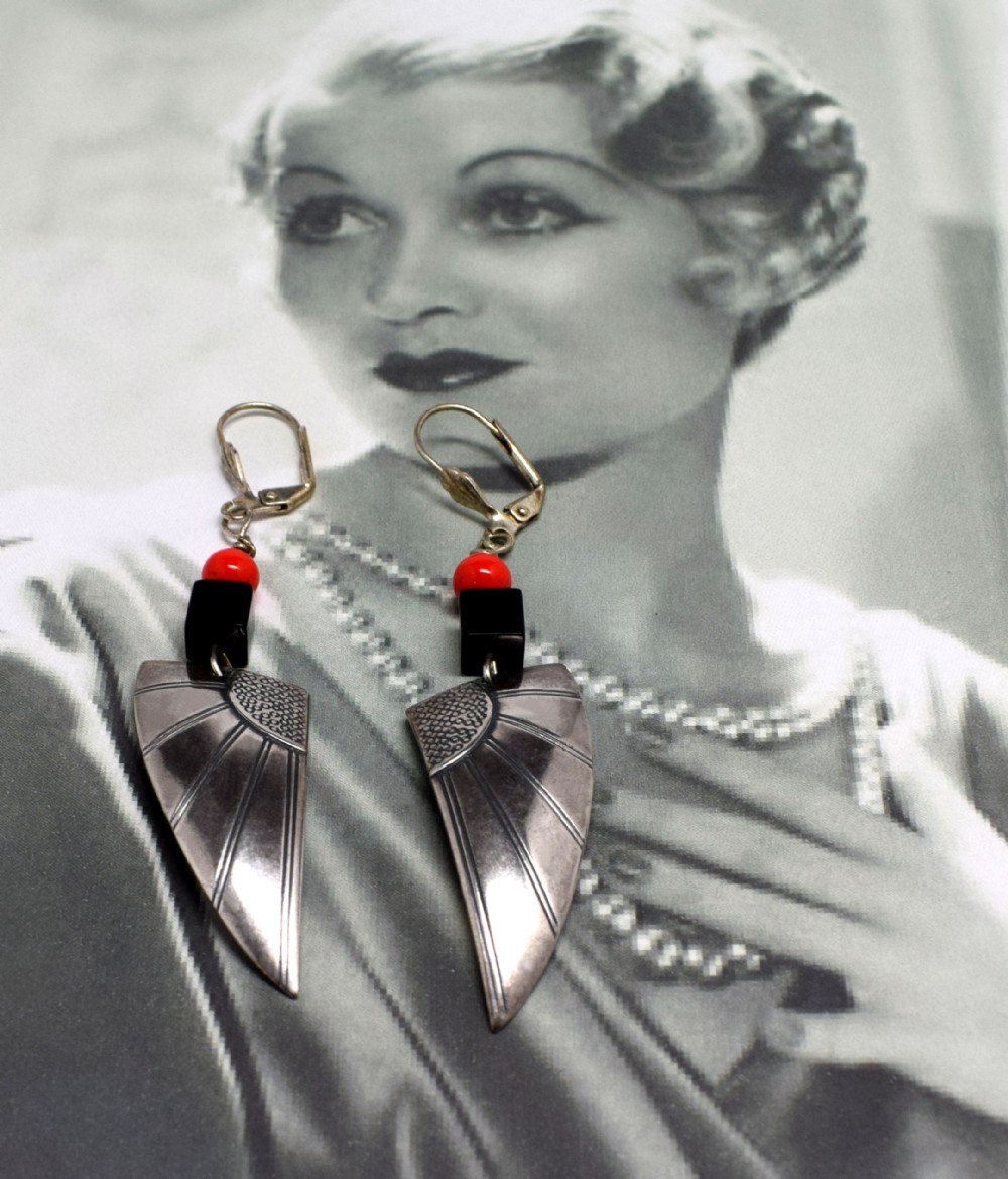 Art Deco 1930's Modernist Drop Earrings