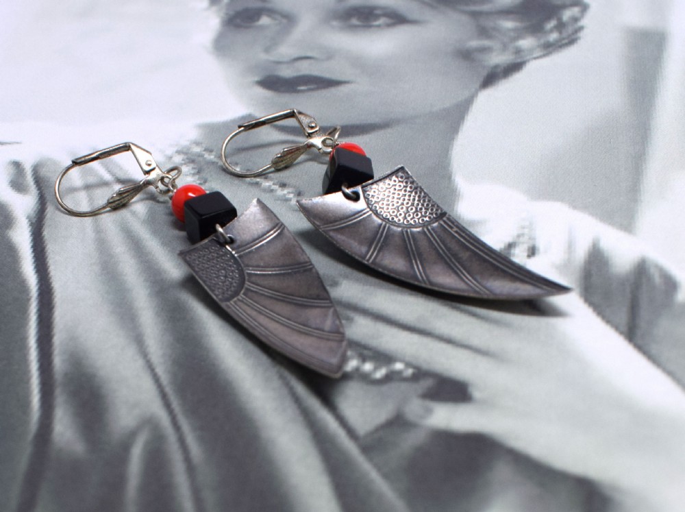 Art Deco 1930's Modernist Drop Earrings View III