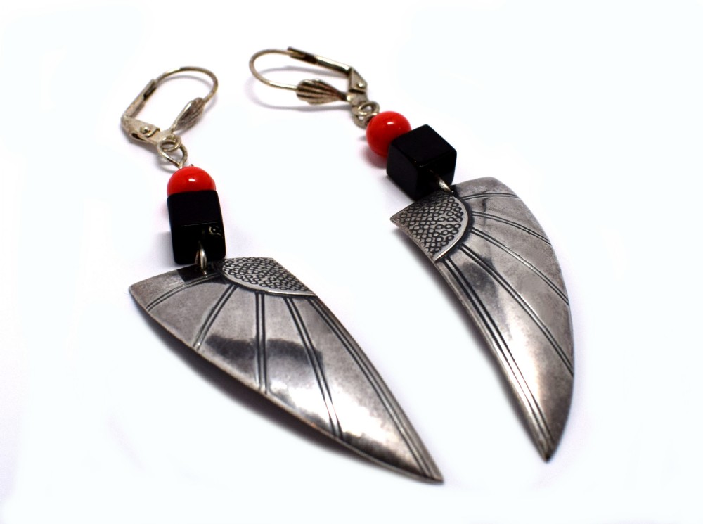 Art Deco 1930's Modernist Drop Earrings View IV