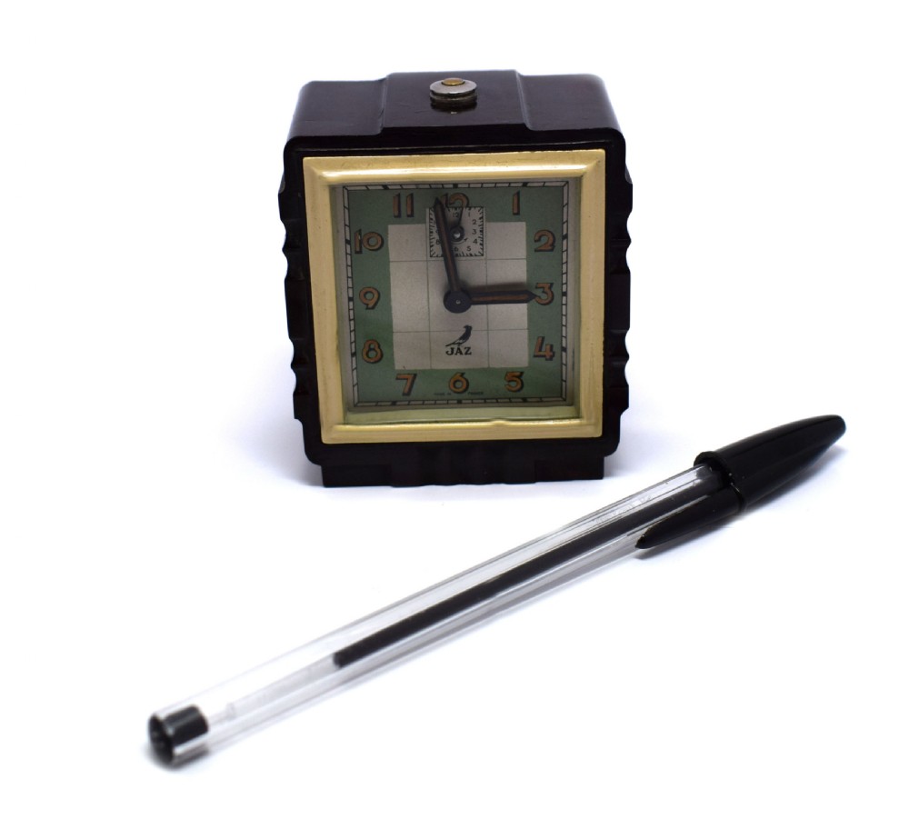 Rare French Bakelite Miniature Alarm Clock By Jaz View II