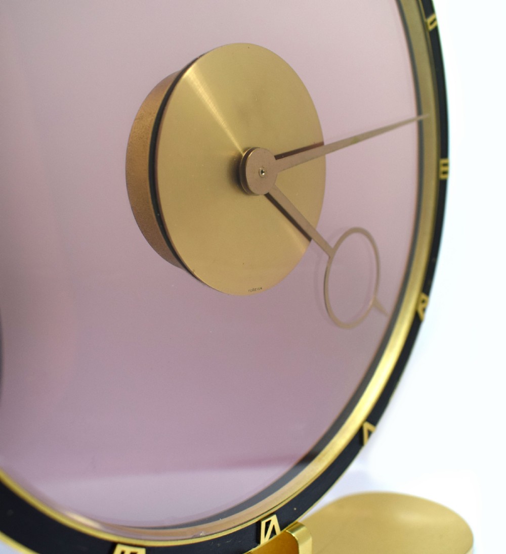  Art Deco Bronze & Black Clock by Kienzle c. 1935 Germany View III