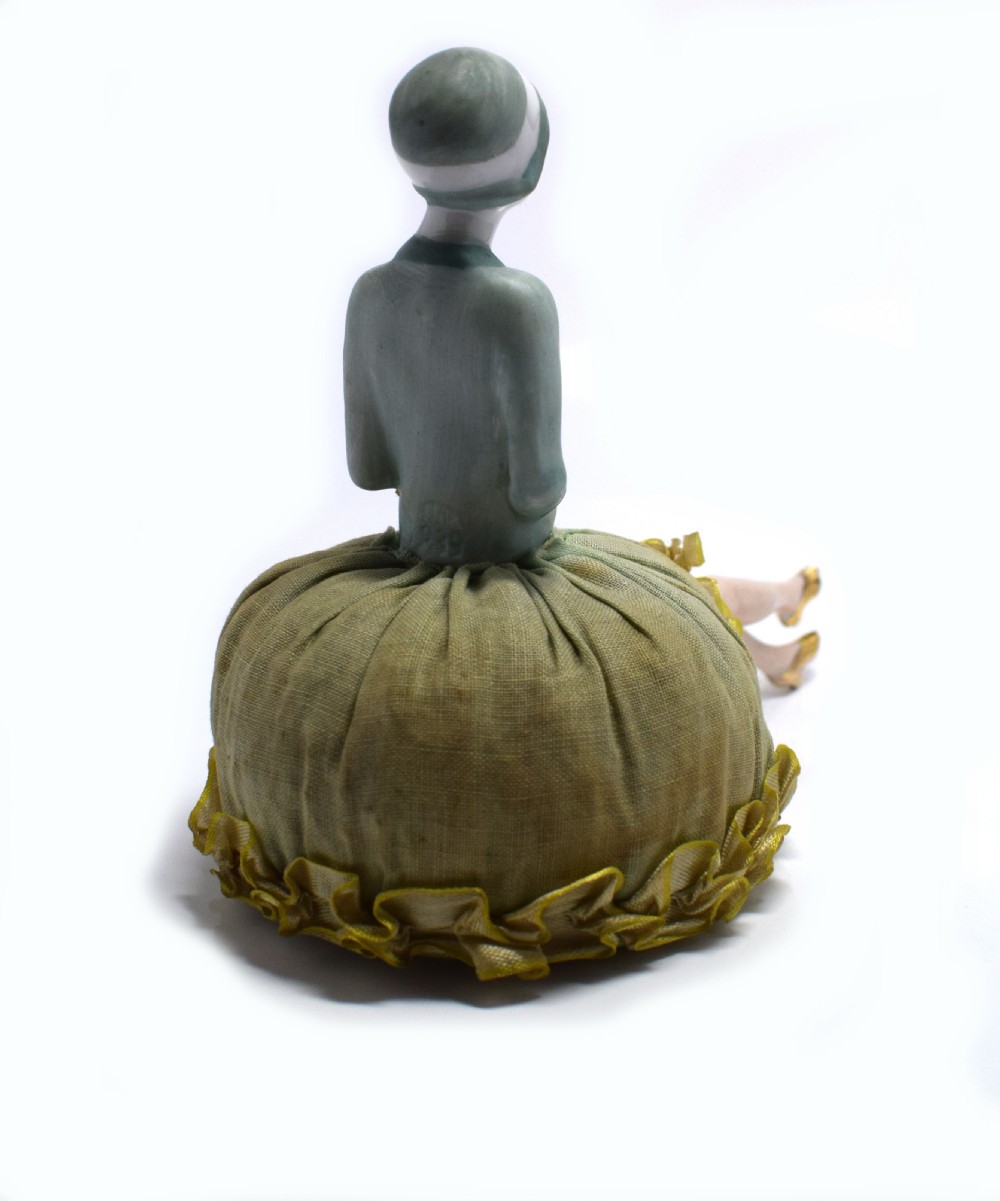 Art Deco German Flapper Girl Pin Cushion With Legs View III