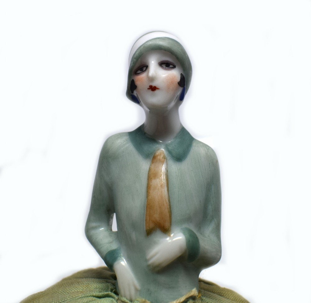 Art Deco German Flapper Girl Pin Cushion With Legs View VI