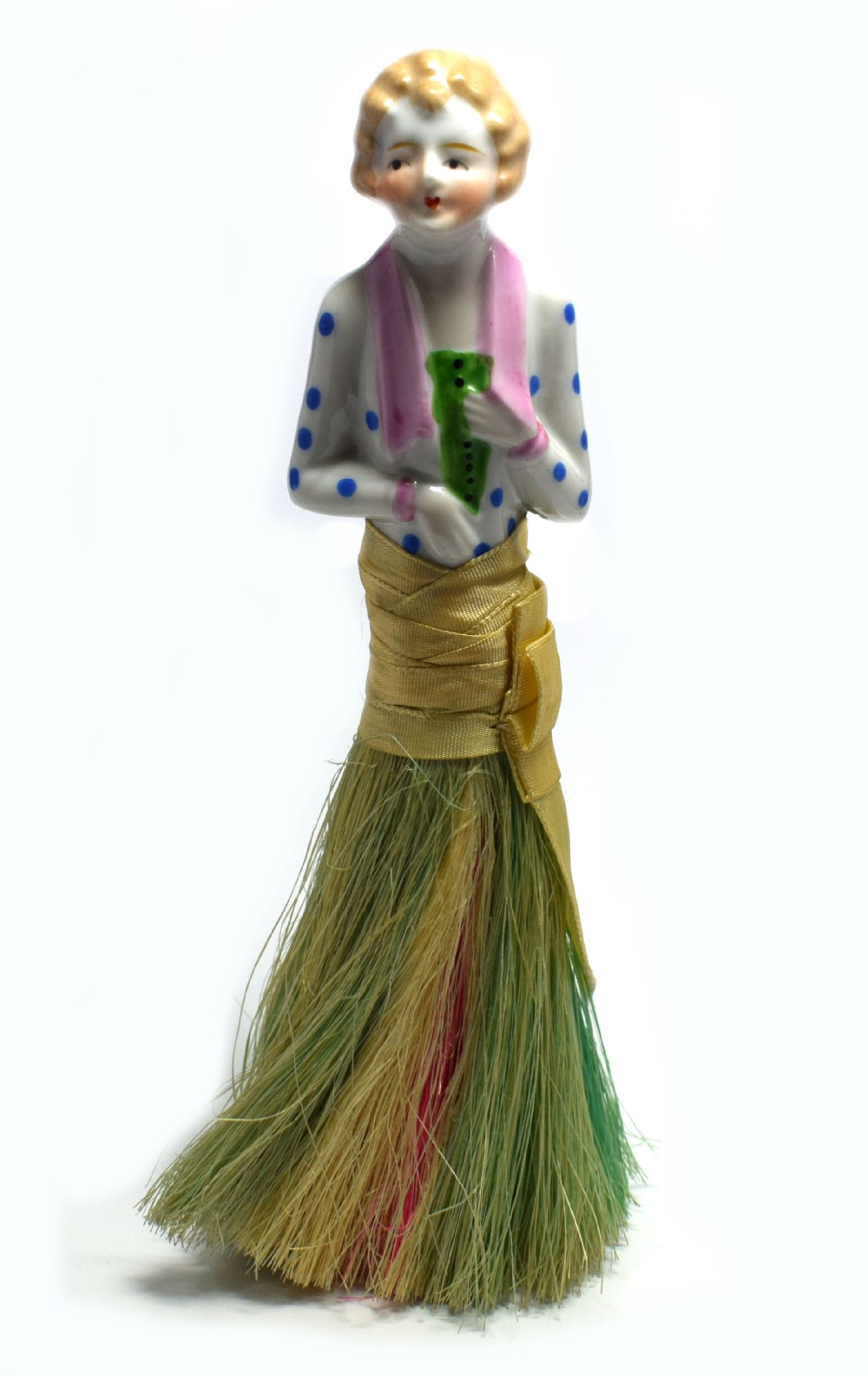 Art Deco 1930's Flapper Half Doll Crumb Brush