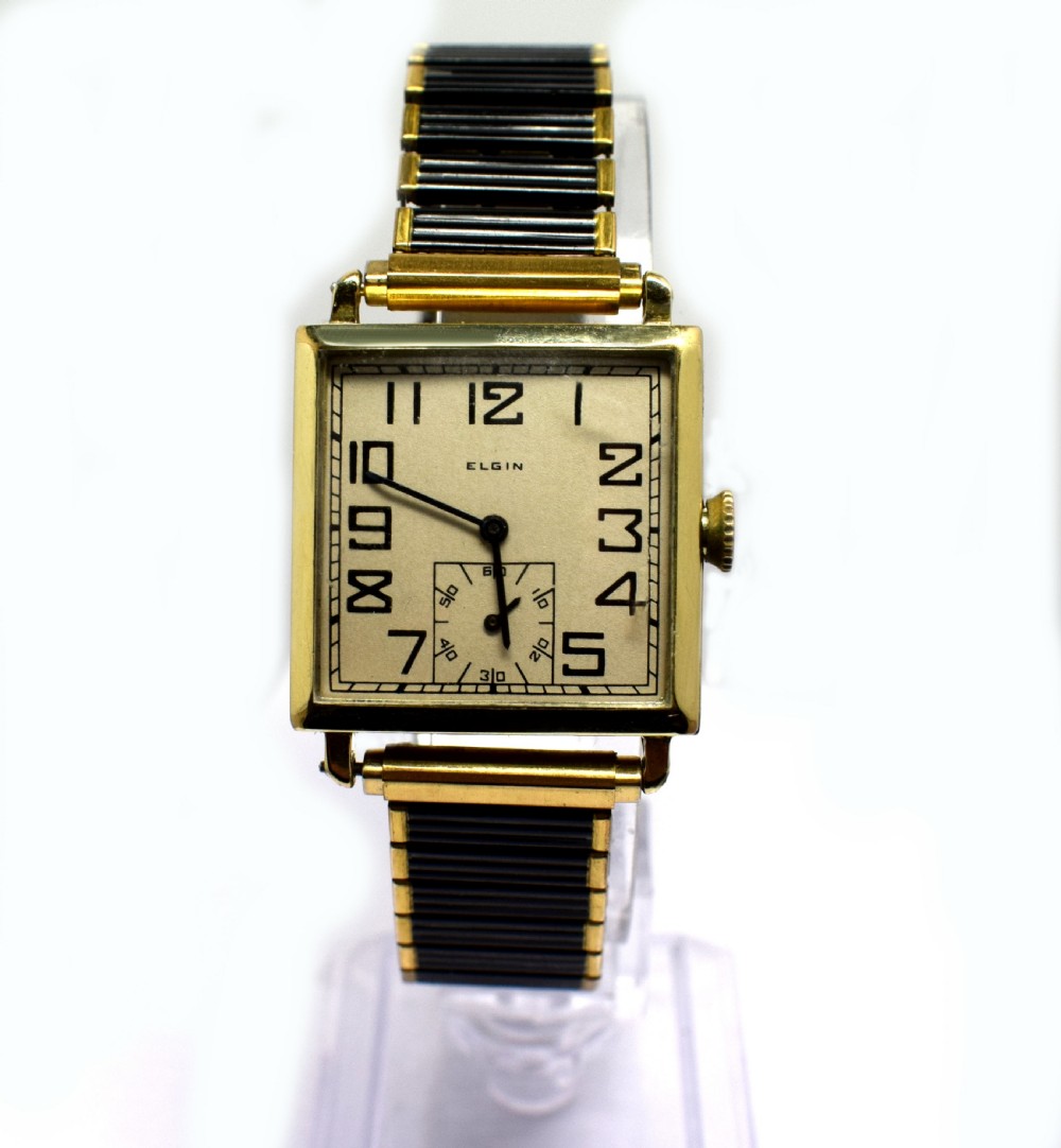 Superb Art Deco Gold Filled Gents Wrist Watch By Elgin Dating to 1924 View III