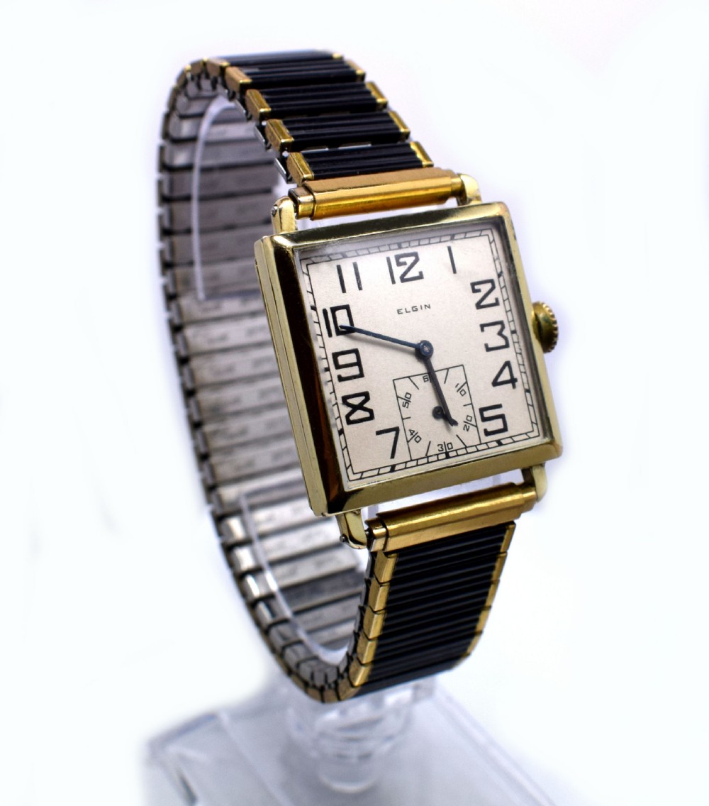 Superb Art Deco Gold Filled Gents Wrist Watch By Elgin Dating to 1924 View IV