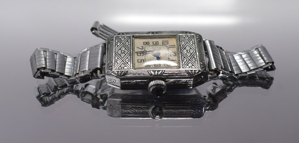 Ladies Art Deco Enamel Vanburen Wrist Watch - MetroCo View V