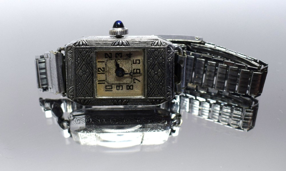 Ladies Art Deco Enamel Vanburen Wrist Watch - MetroCo View VI