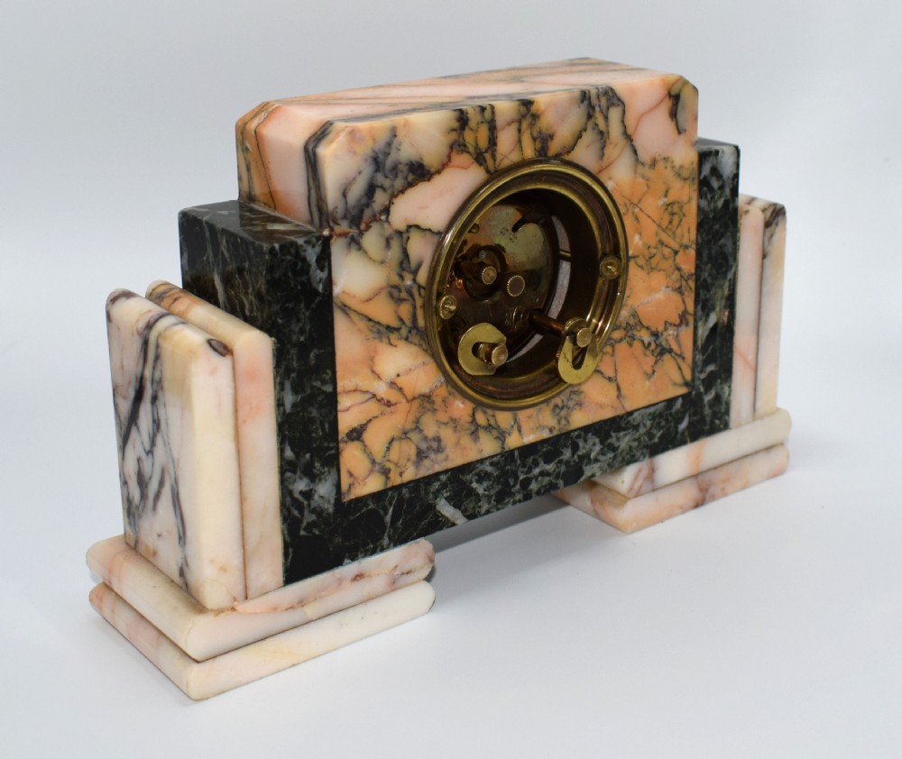 1930's Art Deco French Marble Clock By Langlois View VII