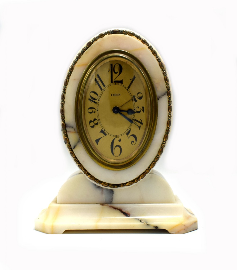 1930's Art Deco French alarm bedside clock by Dep