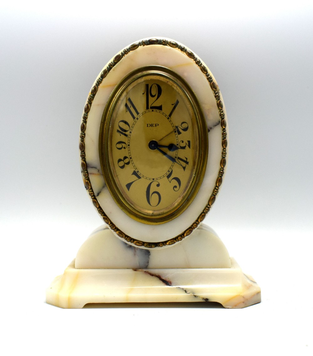 1930's Art Deco French alarm bedside clock by Dep View VI