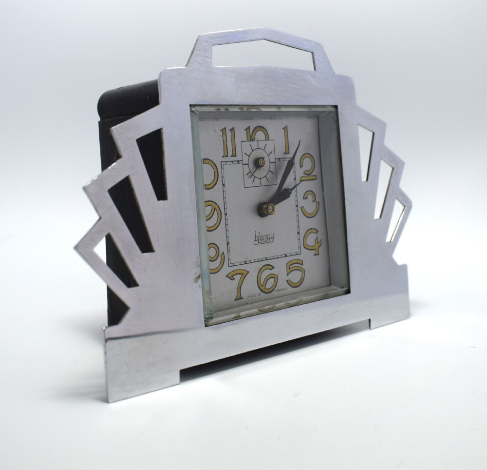 1930's Art Deco Blangy Chrome Clock View II