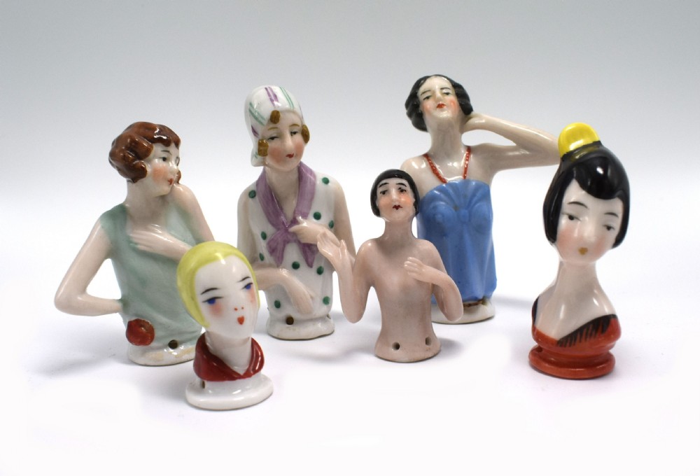 Art Deco 1930's Flapper Girl Half Pin Cushion Doll View VIII