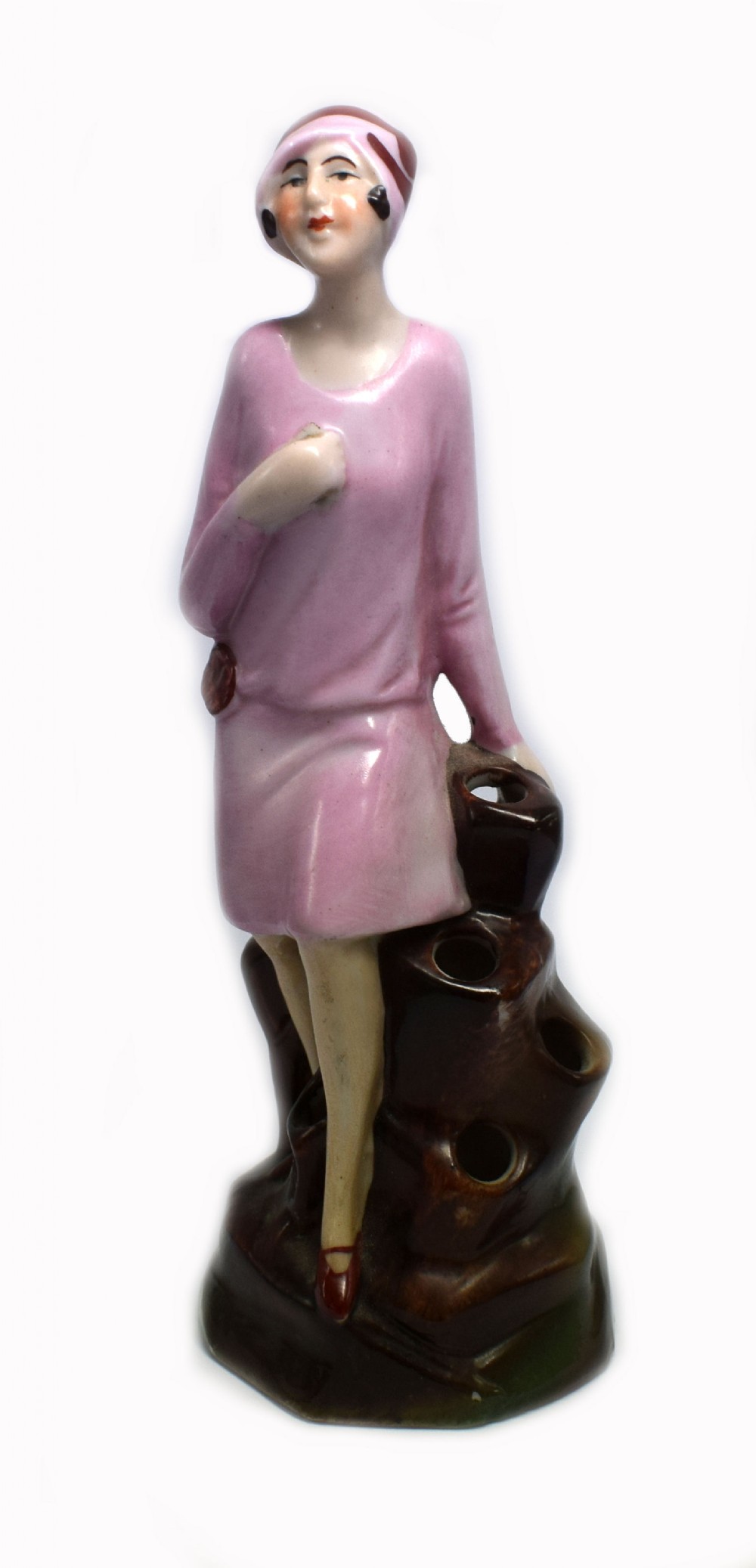 1930's Art Deco Flapper Girl Hat Pin Holder