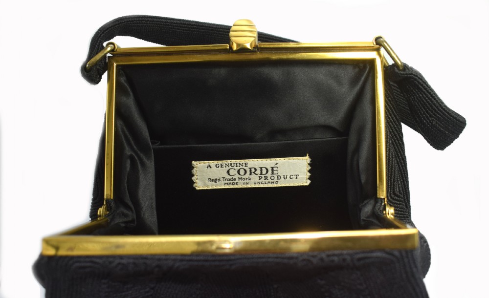 Art Deco 1930's Vintage Ladies Cord Handbag View IV