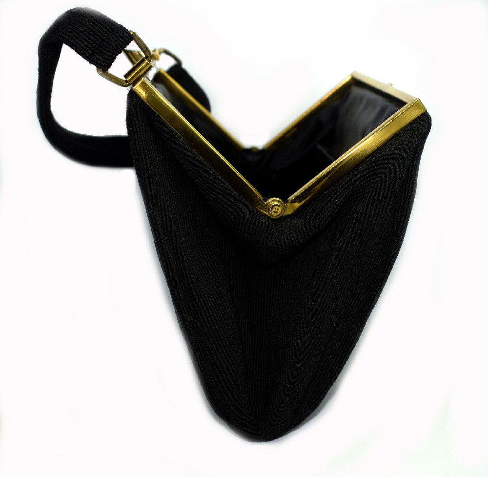 Art Deco 1930's Vintage Ladies Cord Handbag View VI