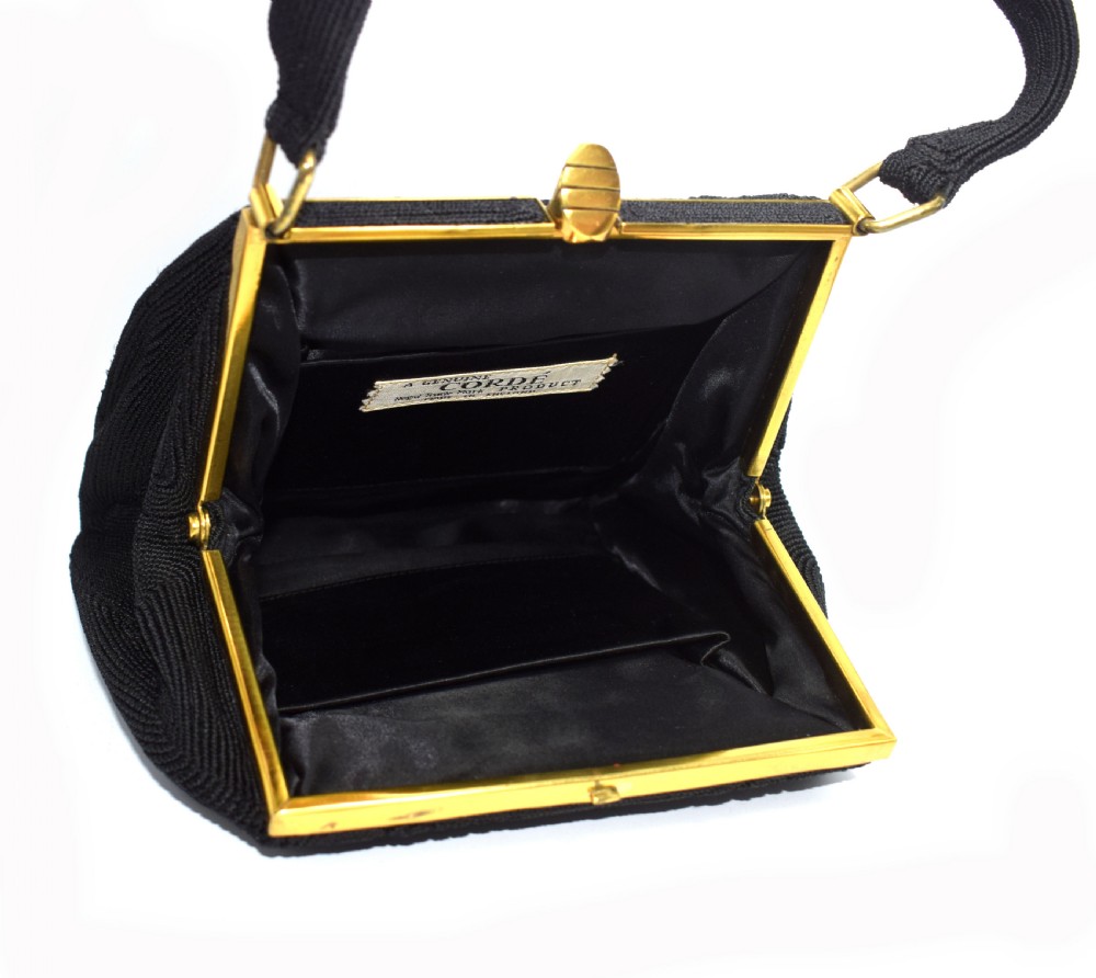 Art Deco 1930's Vintage Ladies Cord Handbag View VIII