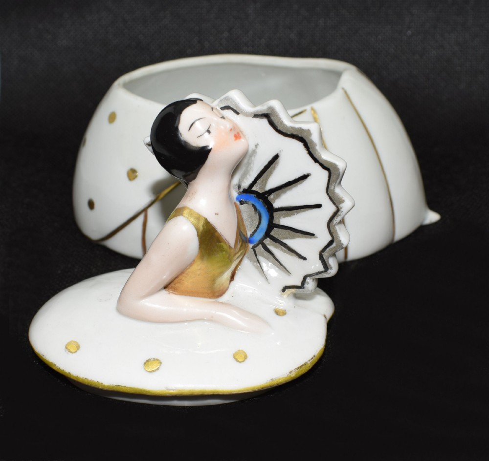 1930's Art Deco Ladies Powder Bowl View III