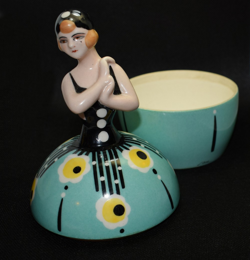 Art Deco 1930's Ceramic Bonbonniere By Henri Delcourt France View VII