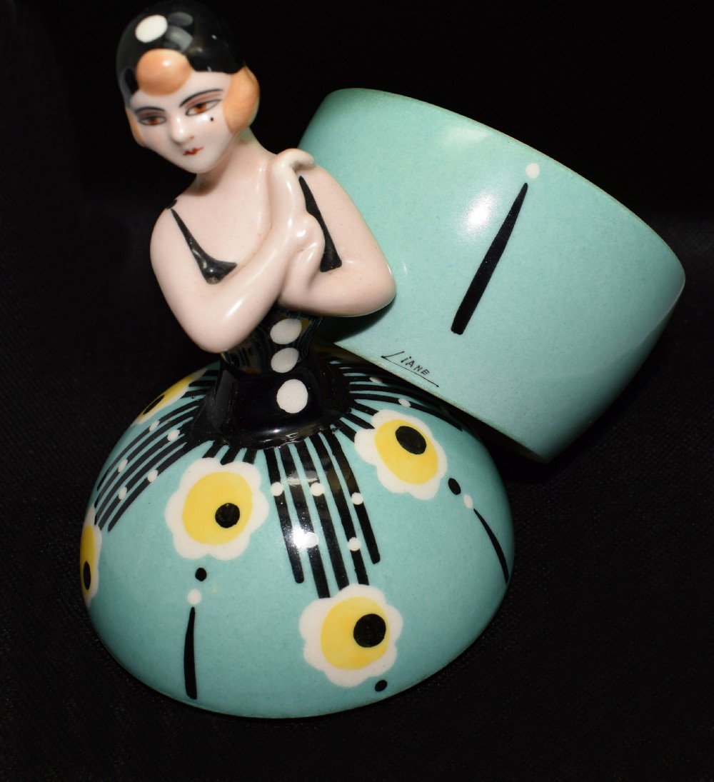 Art Deco 1930's Ceramic Bonbonniere By Henri Delcourt France View VIII