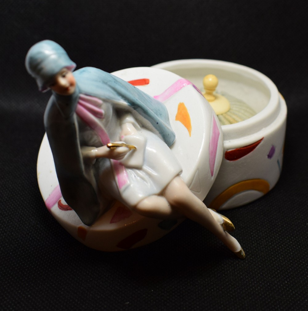 Art Deco 1930's  German Flapper Girl Powder Box View IV