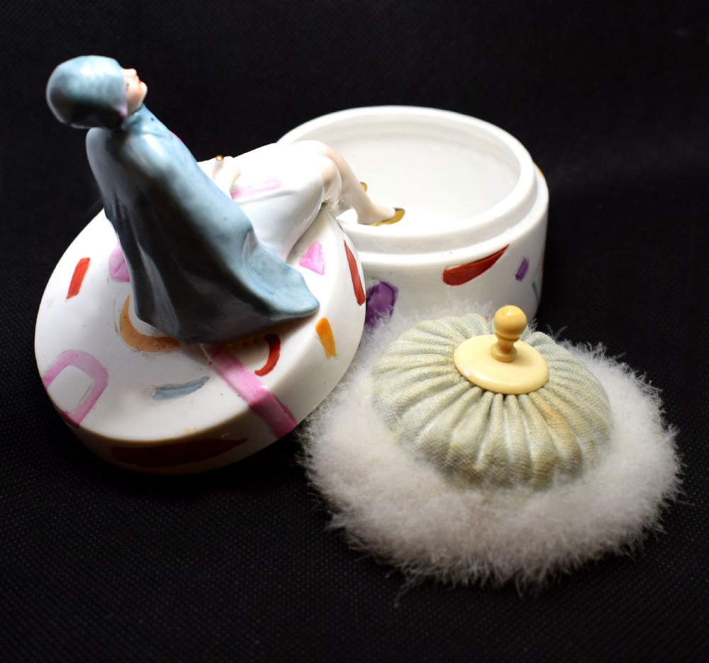 Art Deco 1930's  German Flapper Girl Powder Box View V