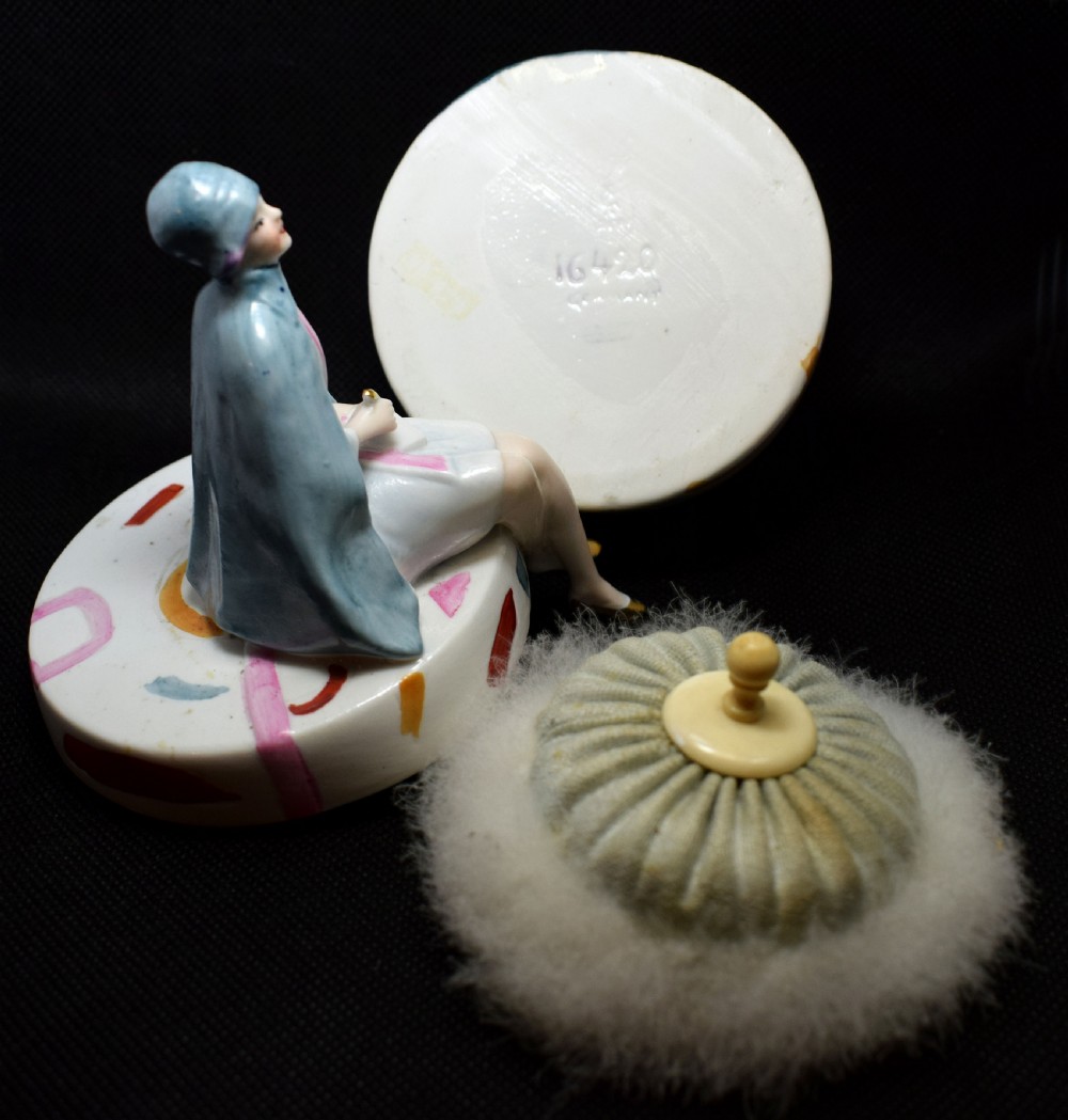 Art Deco 1930's  German Flapper Girl Powder Box View VI