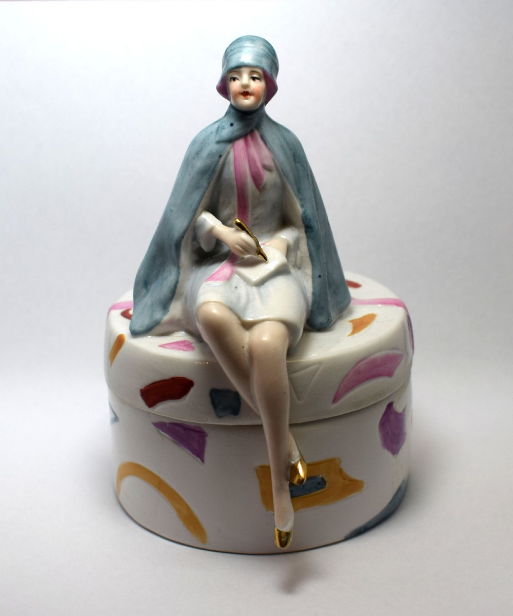 Art Deco 1930's  German Flapper Girl Powder Box View VII