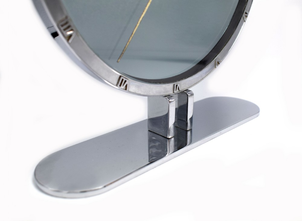 Art Deco Bronze and Nickle Plated Mystery Clock by Kienzle, circa 1935, Germany View II