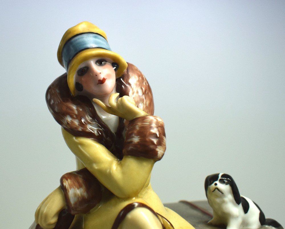 Rare Art Deco Ceramic Trinket Box By Fasold & Stuach, Circa 1930 View II
