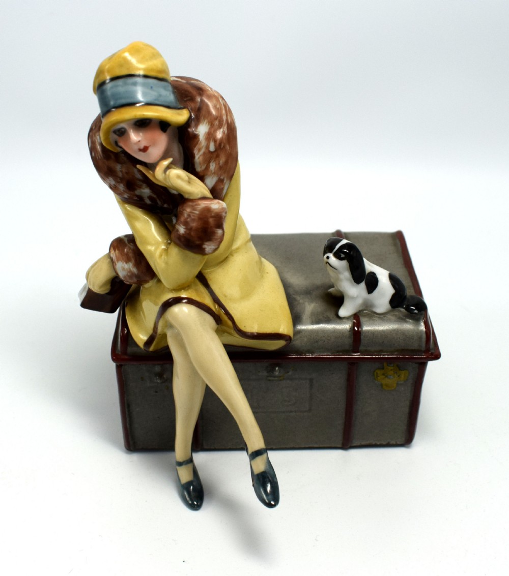 Rare Art Deco Ceramic Trinket Box By Fasold & Stuach, Circa 1930 View V
