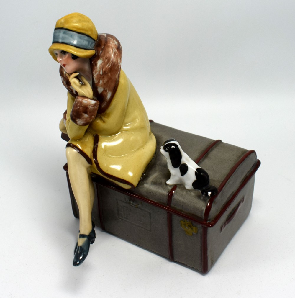 Rare Art Deco Ceramic Trinket Box By Fasold & Stuach, Circa 1930 View VII