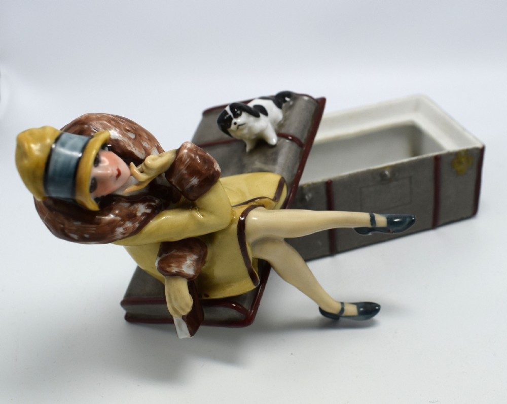 Rare Art Deco Ceramic Trinket Box By Fasold & Stuach, Circa 1930 View VIII
