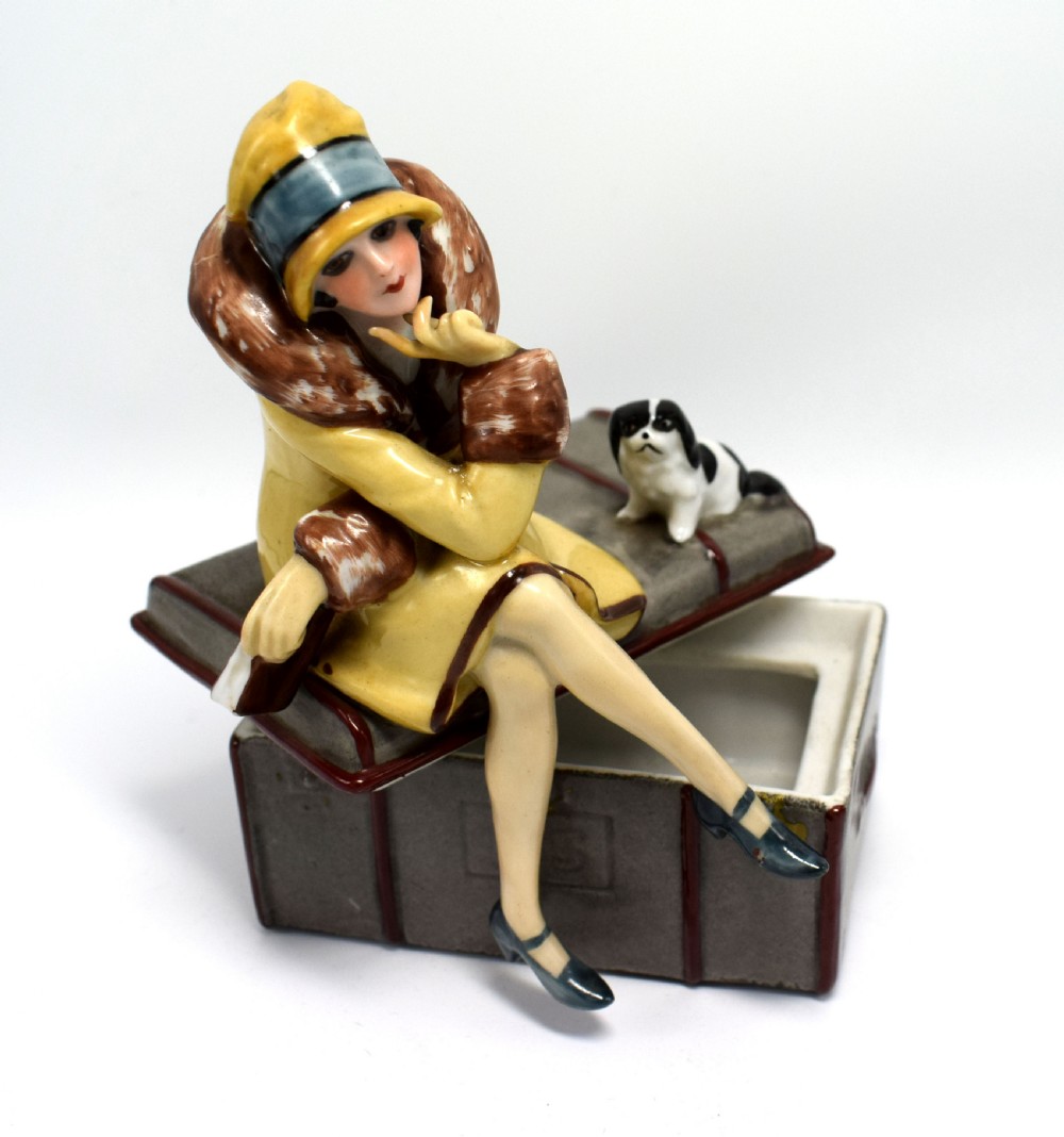 Rare Art Deco Ceramic Trinket Box By Fasold & Stuach, Circa 1930 View IX