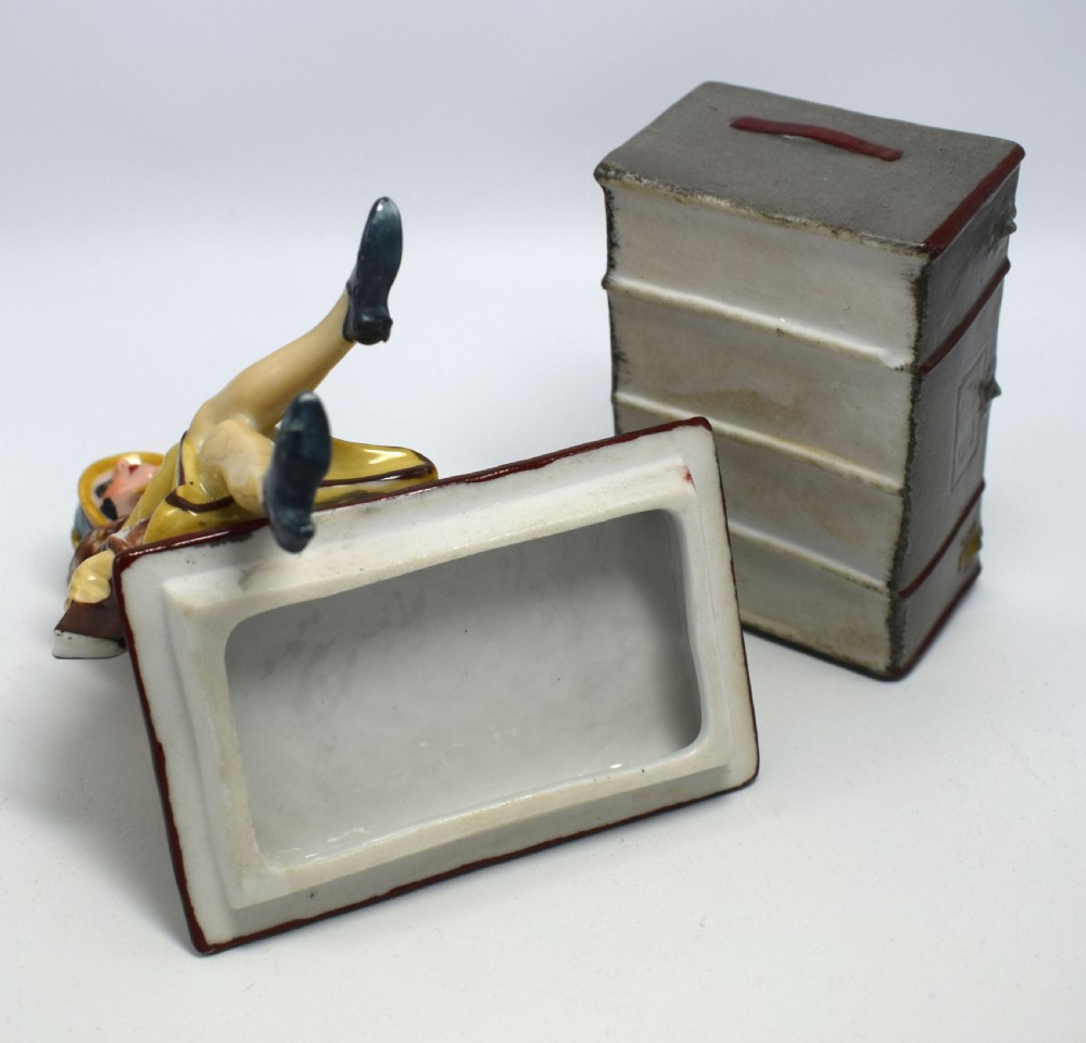 Rare Art Deco Ceramic Trinket Box By Fasold & Stuach, Circa 1930 View X
