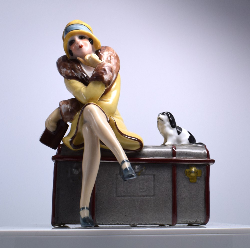 Rare Art Deco Ceramic Trinket Box By Fasold & Stuach, Circa 1930 View XI