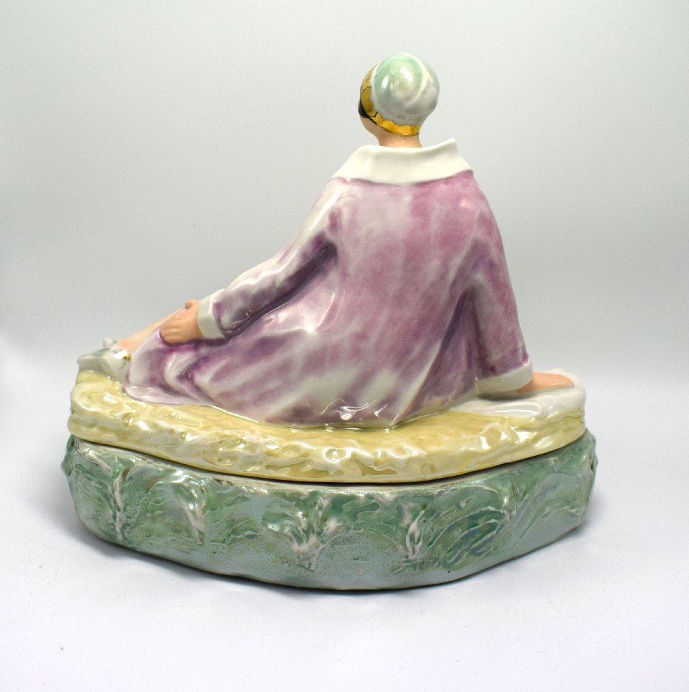 Art Deco Porcelain Box Of A flapper Girl, Germany , 1930 View IV
